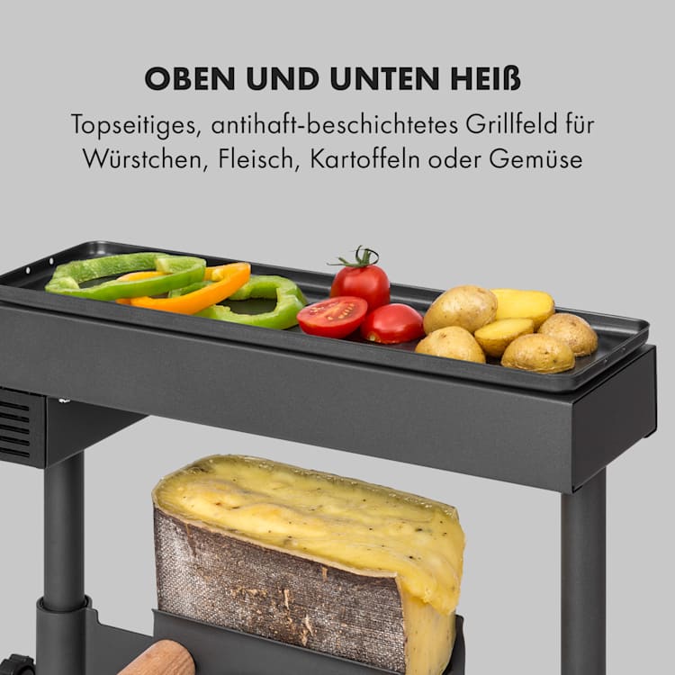 Appenzell XL Raclette mit Grill 600 W Thermostat 2 Käseträger