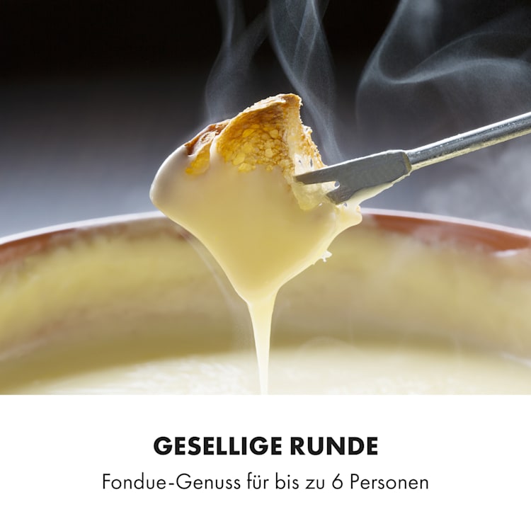 Bambus Fondue Edelstahl-Topf 800W
