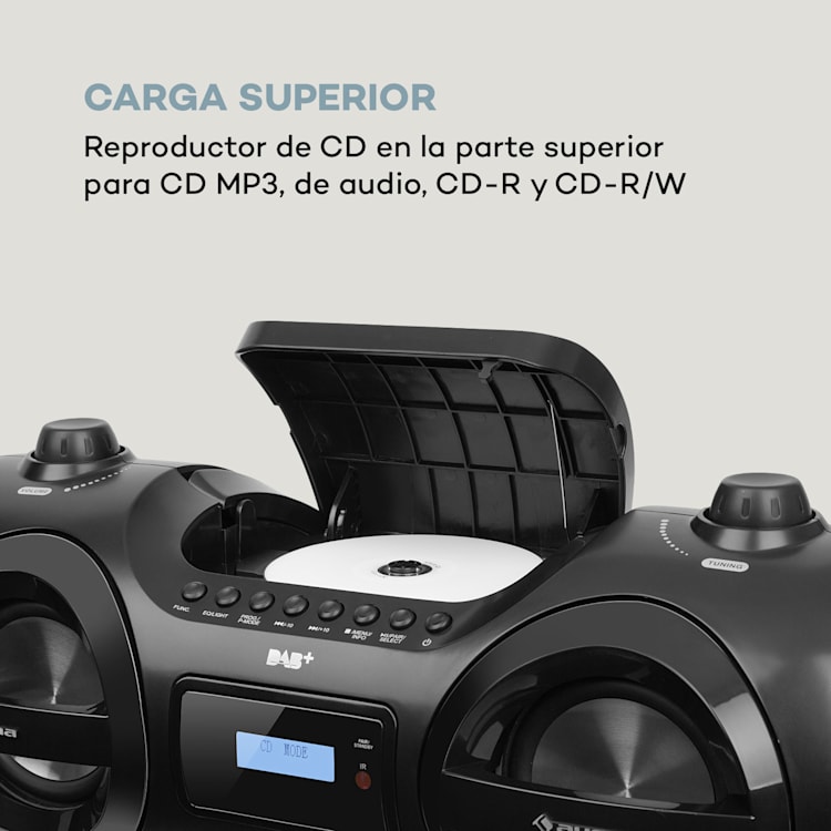 Soundblaster DAB Boombox Bluetooth CD/MP3/USB/AUX DAB+/FM LED 50 W máx.