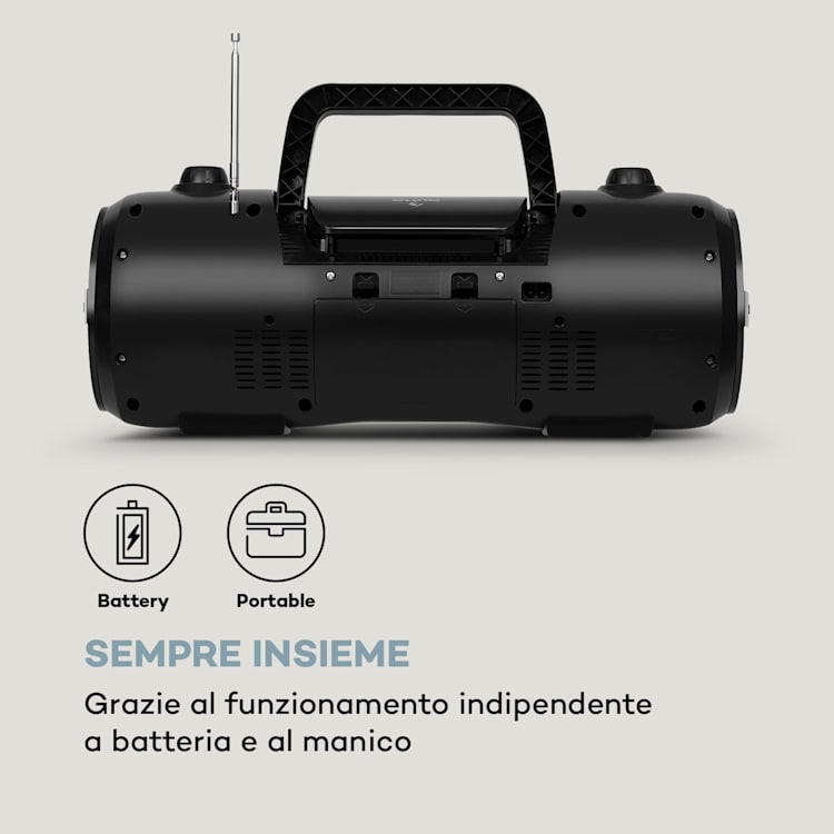 Soundblaster DAB, Boombox, Bluetooth, CD/MP3/USB/AUX, DAB+/FM, LED, 50Wmax.