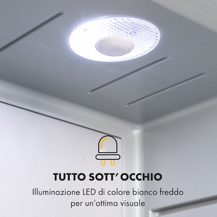Brooklyn 24 mini frigo, sportello di vetro, LED, ripiano 24_Ltr | Argento
