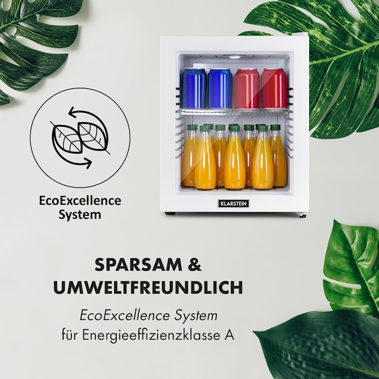 Brooklyn 32 Mini-Kühlschrank Glastür LED Ablage 32 Ltr | Weiß