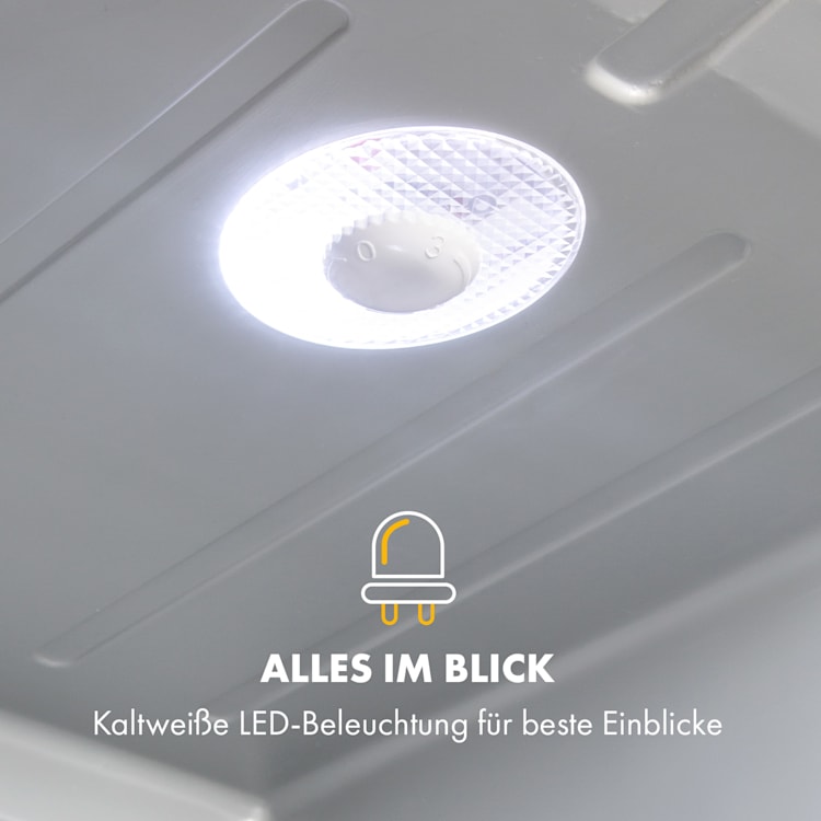 Brooklyn 42 Mini-Kühlschrank Glastür LED Ablage 42 Ltr | Silber