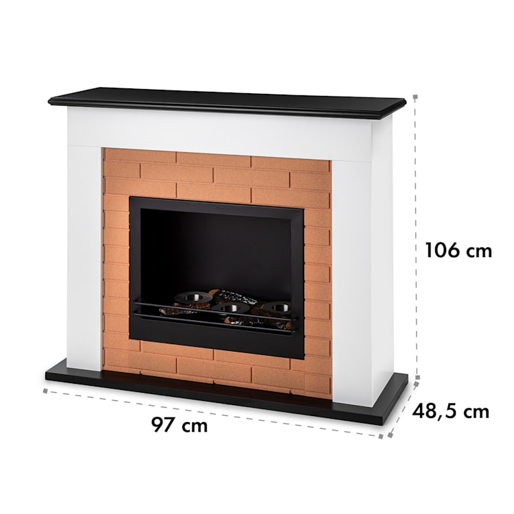 Phantasma Brickline, etanolový krb, 3,4 kW, imitácia pálenej tehly, MDF, doba horenia 2,5 h