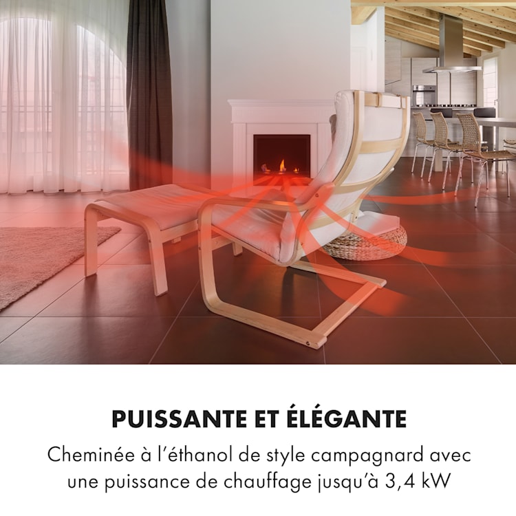 Phantasma Manor bio ethanol haard 3,4 kW landhuisstijl MDF