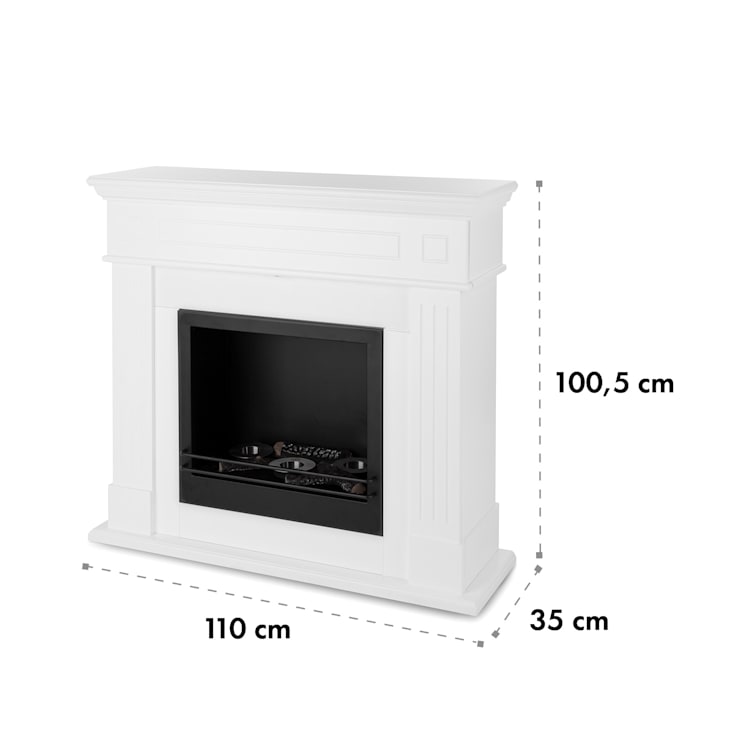 Phantasma Manor, șemineu cu etanol, 3,4 kW, stil country, MDF, timp de ardere 2,5h