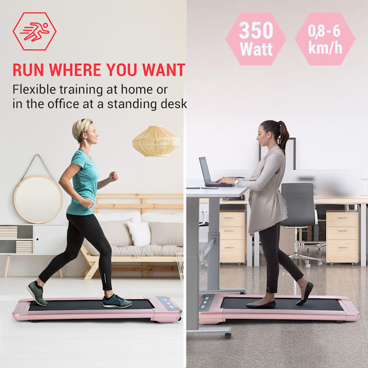 Workspace Go loopband, 350 W, 0,8 - 6 km/h, 11 cm hoogte, roségoud