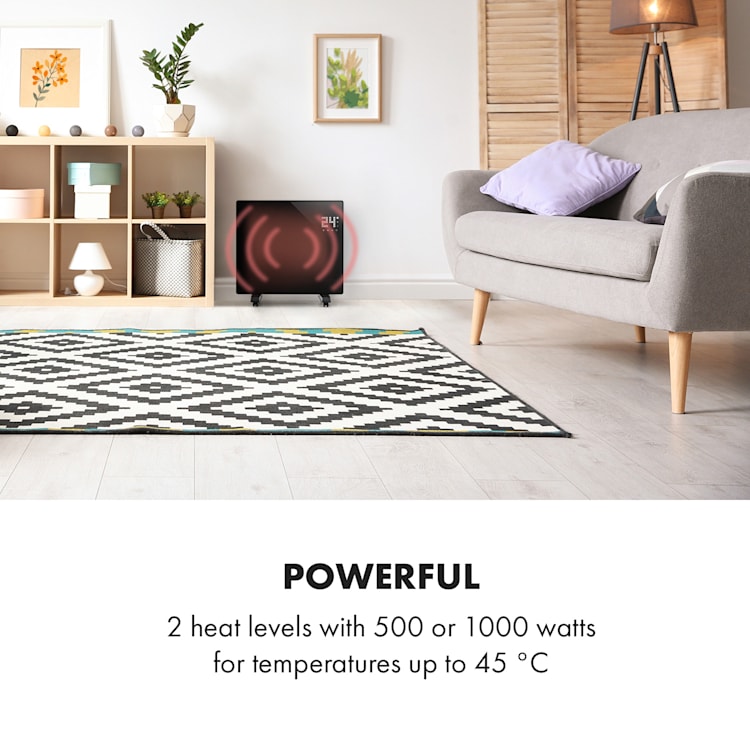 Bornholm Single Smart, grzejnik konwekcyjny, 1000 W, sterowanie przy użyciu aplikacji, czarny