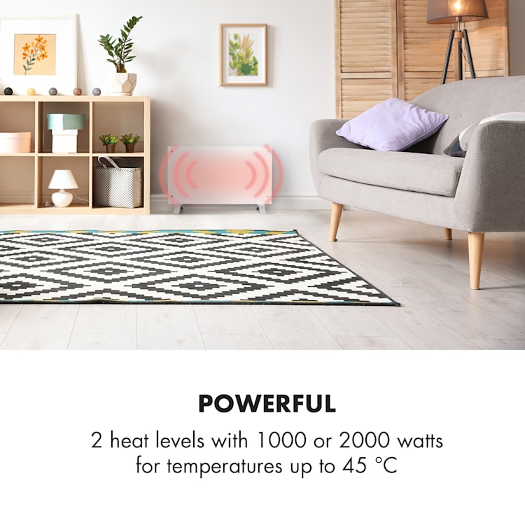 Bornholm Curved Smart, конвекционен нагревател, 2000 W, регулиране с приложение, бял Бял