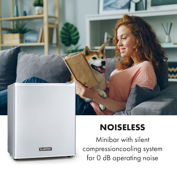 Happy Hour 23, minibár, 23 l, 5 - 15 °C, G energiaosztály, csendes, 23 dB, LED világítás, ezüst 23 Ltr | Ezüst
