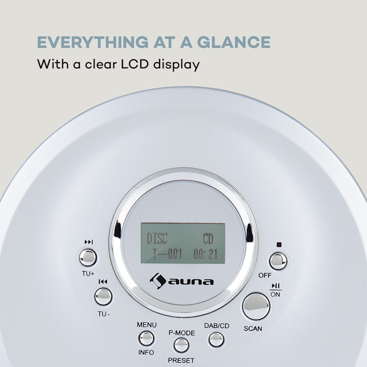 CDC 200 DAB+, Discman, DAB+/FM, MP3-CD, batteria, display LC