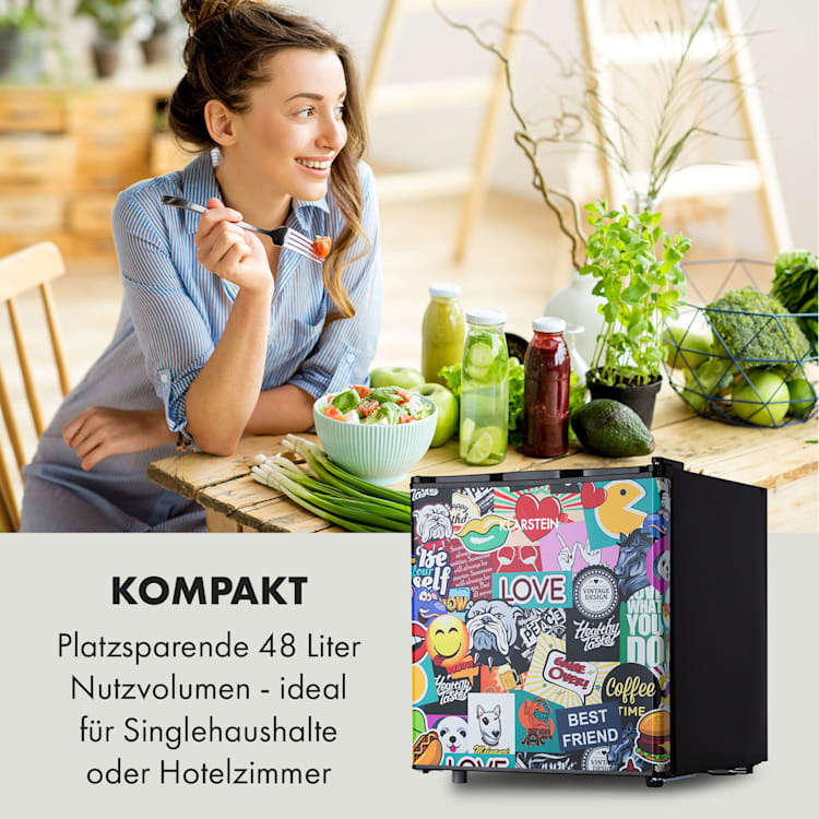 Cool Vibe 46+ Kühlschrank 46 Liter 1 Boden Stickerbomb-Style 48 Ltr