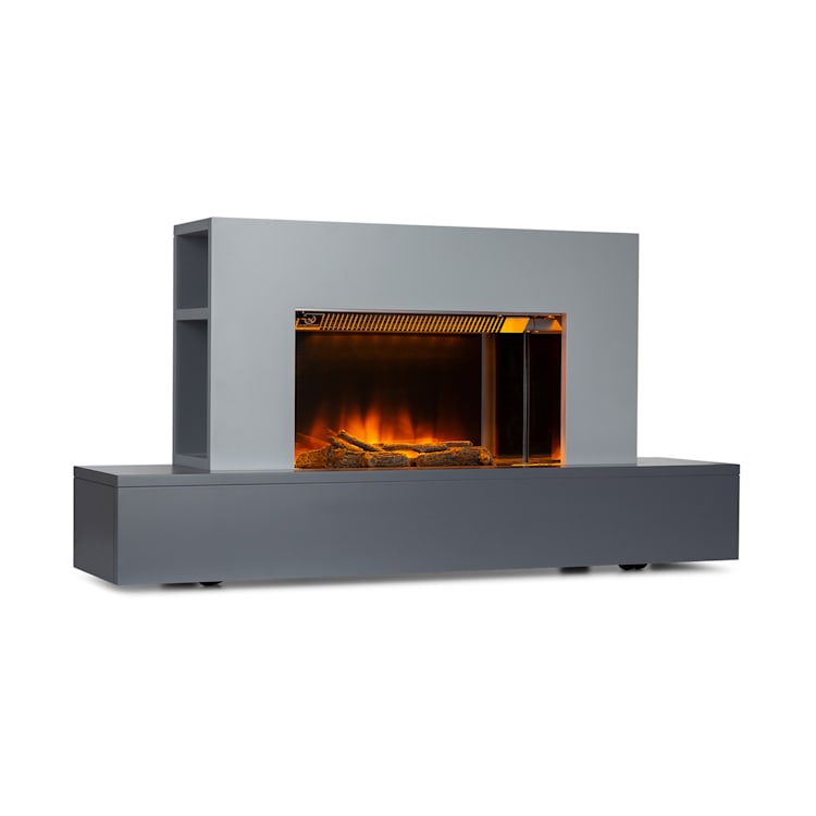 Heat 'n Beat, elektrický krb, 900/1800 W, LED, bluetooth reproduktor, sivý Šedá