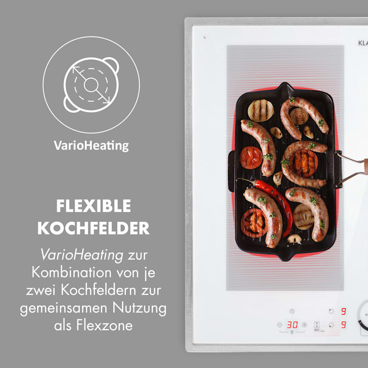 Delicatessa 60 Prime Induktionskochfeld 4 Zonen 7000W Timer 4 | Weiß