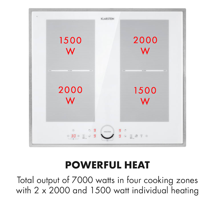 Delicatessa 60 Prime Cocina de inducción de 4 zonas, 7000 W, Temporizador Blanca 4 | Blanco