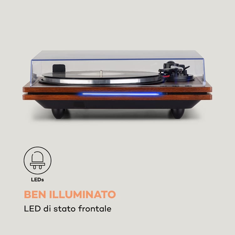 TT-Play PLUS, Giradischi, Altoparlanti, BT, 33/45 rpm, 20Wmax. Marrone