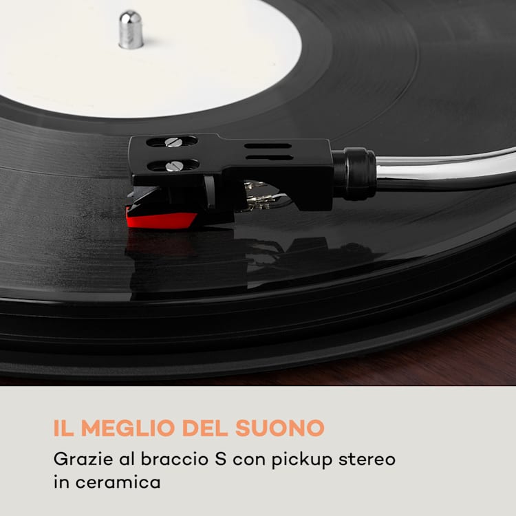 TT-Play PLUS, Giradischi, Altoparlanti, BT, 33/45 rpm, 20Wmax. Marrone