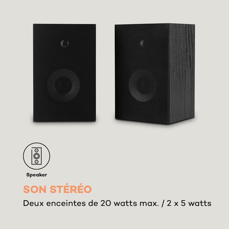 TT-Play PLUS platine vinyle enceinte 20 Wmax. BT 33/45 tpm Noir