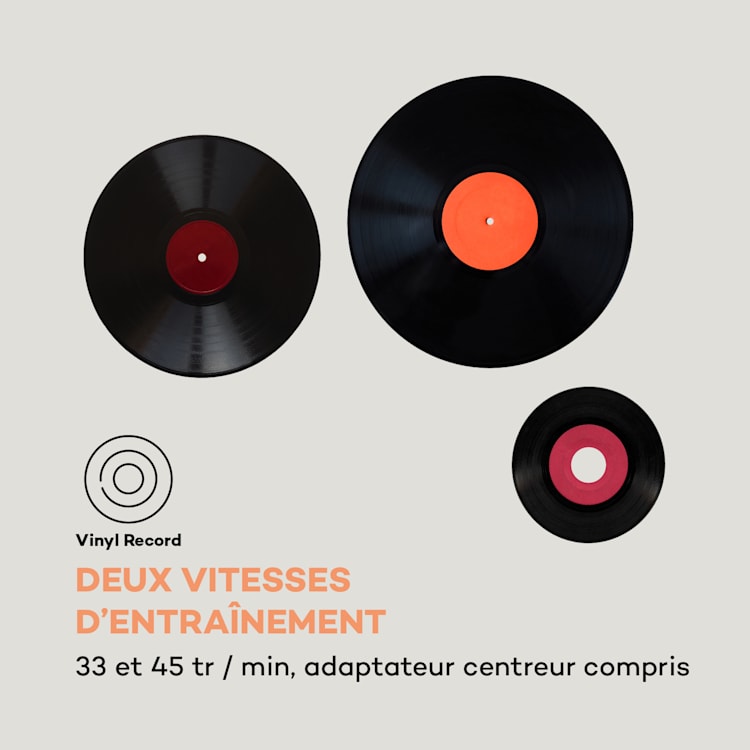 TT-Play PLUS platine vinyle enceinte 20 Wmax. BT 33/45 tpm Noir
