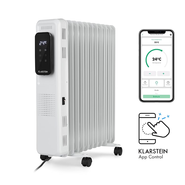 Thermaxx Elevate Smart, olajradiátor, 2720 W, 7 – 35 °C, 24 órás időzítő, fehér Fehér