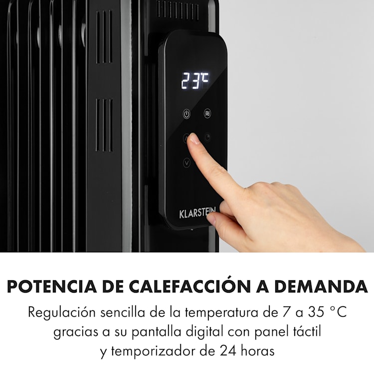 Thermaxx Elevate Smart Radiador de aceite 2720W 7-35° C temporizador 24h color negro Negro