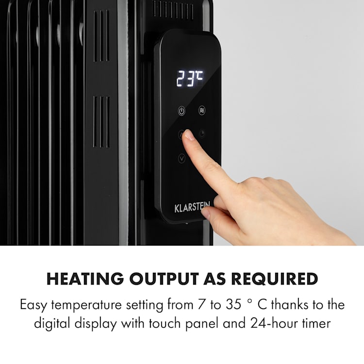 Thermaxx Elevate Smart, grzejnik olejowy, 2720 W, 7 – 35°C, 24-godz. programator czasowy, kolor czarny Czarny