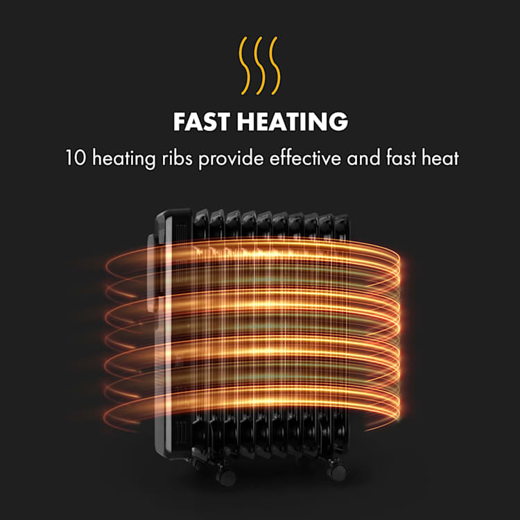Thermaxx Elevate Smart, grzejnik olejowy, 2720 W, 7 – 35°C, 24-godz. programator czasowy, kolor czarny Czarny