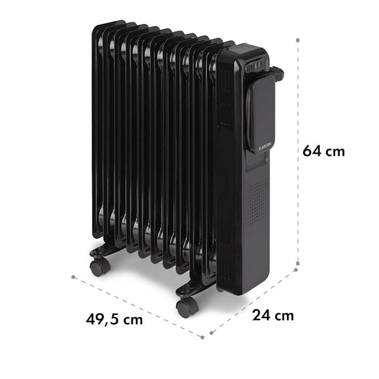 Thermaxx Elevate Smart, grzejnik olejowy, 2720 W, 7 – 35°C, 24-godz. programator czasowy, kolor czarny Czarny