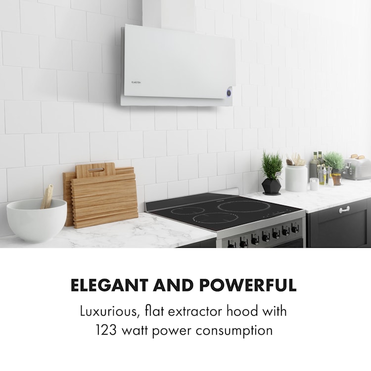 Amelia Exaustor 123W 90x46x23cm LED Regulador Touch Branco 90 cm | Branco