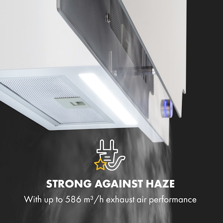 Amelia Exaustor 123W 90x46x23cm LED Regulador Touch Branco 90 cm | Branco