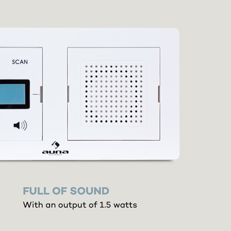 DigiPlug UP, radio da incasso, DAB+/FM, BT, display LC Bianco