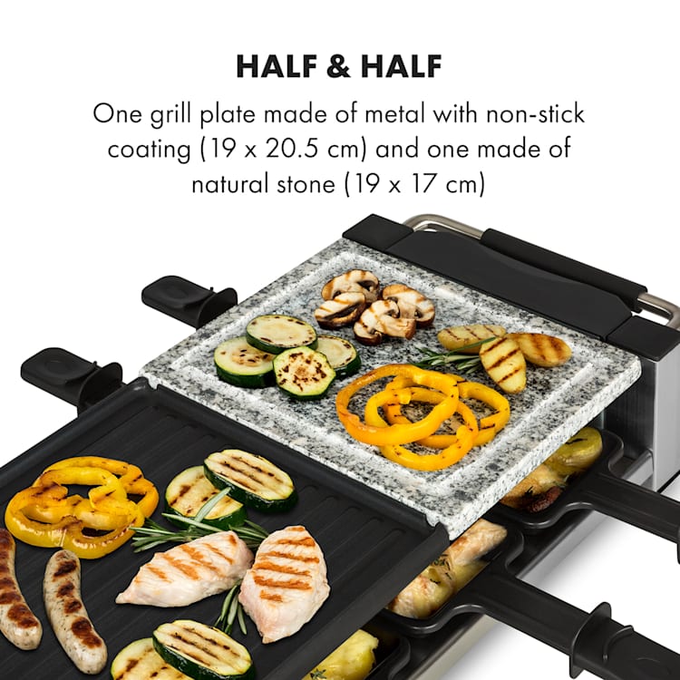 Bistecca, raclette gril, 1200 W, kov/kameň, 8 osôb, LED kontrolka