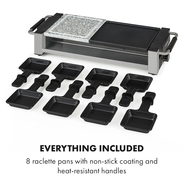 Bistecca, raclette gril, 1200 W, kov/kameň, 8 osôb, LED kontrolka