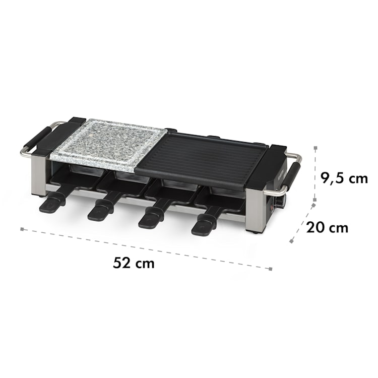 Bistecca, raclette gril, 1200 W, kov/kameň, 8 osôb, LED kontrolka