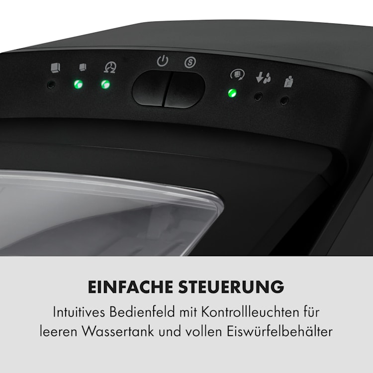 Partytime Eiswürfelmaschine Klareis 15kg/24h Edelstahl Schwarz