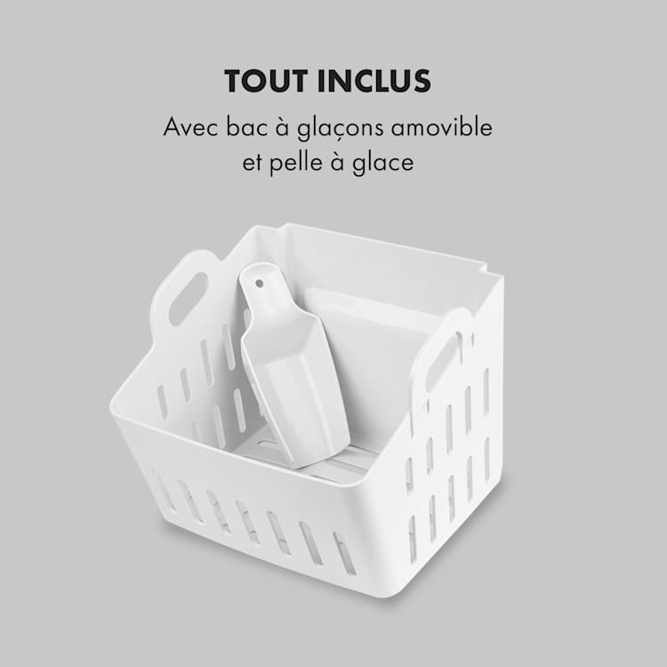Partytime machine à glaçons glace claire 15kg/24h inox Noir