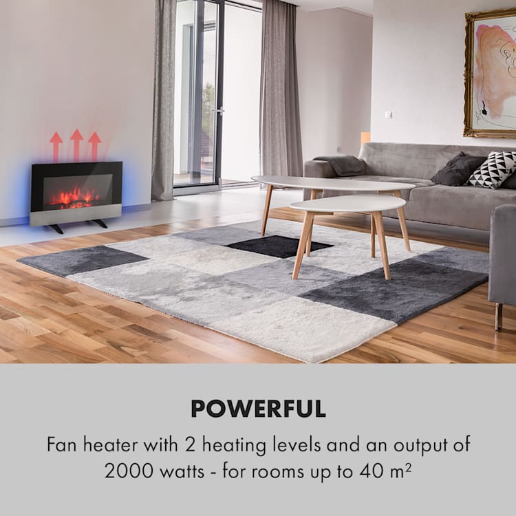 Basel Baseline Elektrokamin 2000 Watt 2 Heizstufen 7 Farben Glas