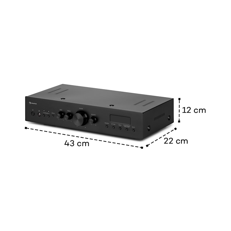 AMP-CD608 DAB HiFi-Stereo-Verstärker 4x100W RMS DAB+ BT Opt.-In Schwarz