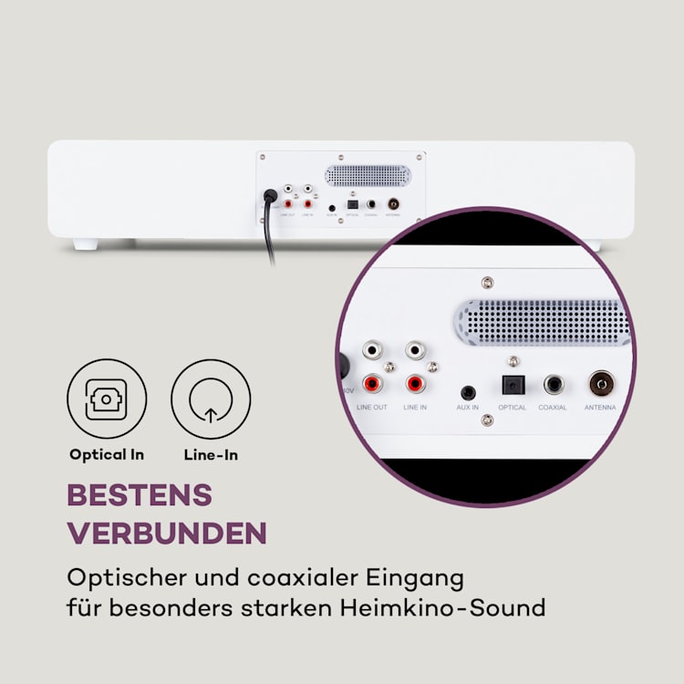 Stealth Base Connect Soundbase Bluetooth Internet/DAB+/FM USB AUX Weiß