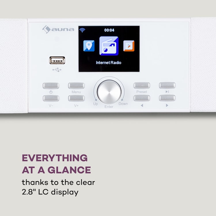 Stealth Base Connect base audio Bluetooth Internet / DAB + / FM USB AUX Blanc