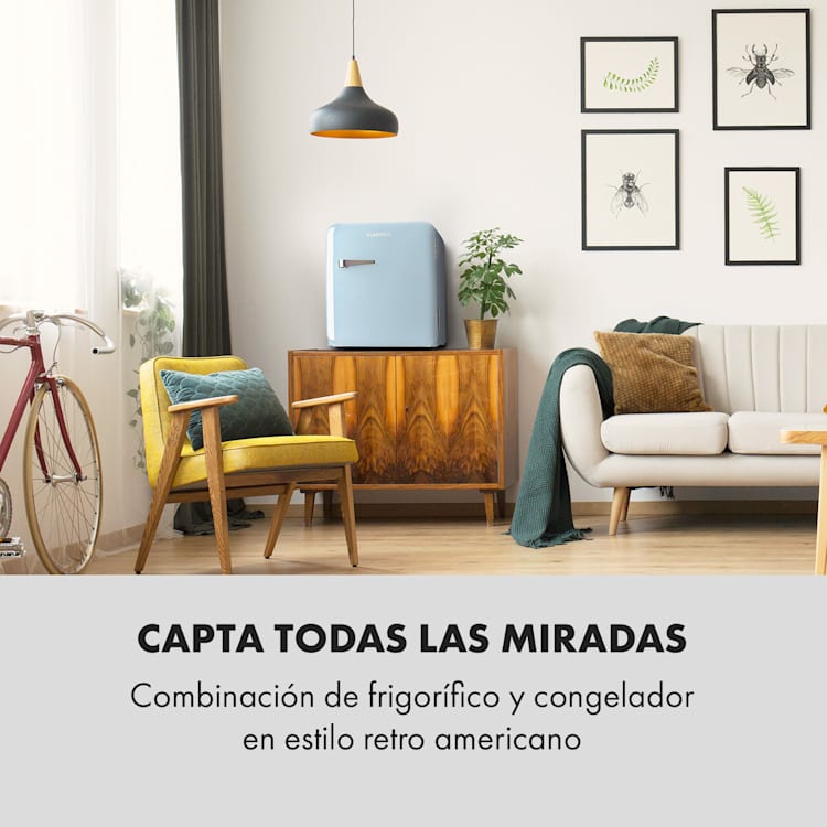 Audrey Mini 2 en 1 frigorífico clase de eficiencia energética F congelador LED Azul Pastel