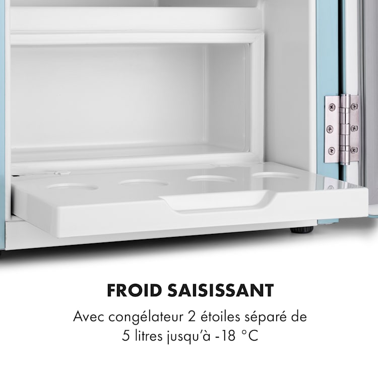 Audrey Mini 2in1 Réfrigérateur EEC F Congélateur LED Bleu Pastel