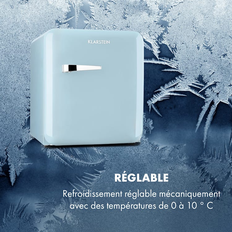 Audrey Mini 2in1 Réfrigérateur EEC F Congélateur LED Bleu Pastel