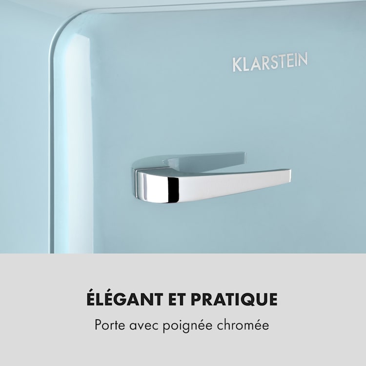 Audrey Mini 2in1 Réfrigérateur EEC F Congélateur LED Bleu Pastel