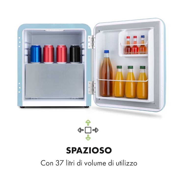 Frigorifero Audrey Mini 2 in 1 CEE F Congelatore LED 37 Ltr | Azzurro pastello