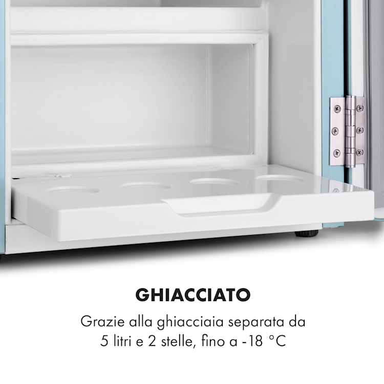 Frigorifero Audrey Mini 2 in 1 CEE F Congelatore LED 37 Ltr | Azzurro pastello