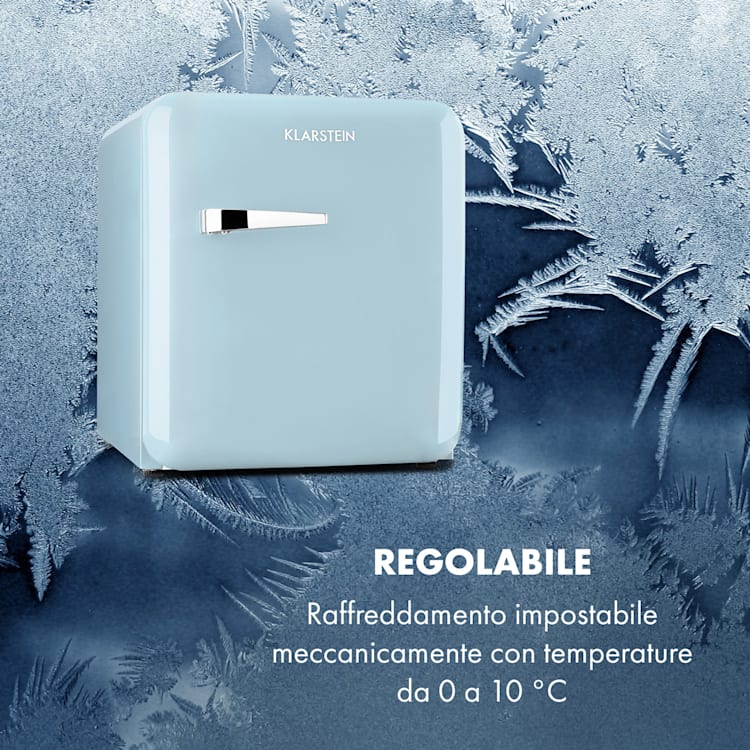 Frigorifero Audrey Mini 2 in 1 CEE F Congelatore LED 37 Ltr | Azzurro pastello