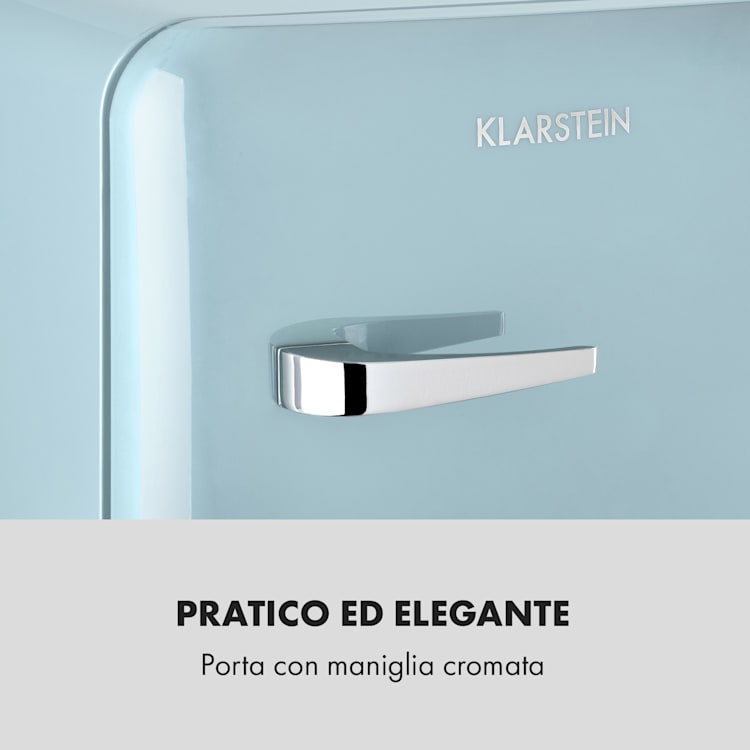 Frigorifero Audrey Mini 2 in 1 CEE F Congelatore LED 37 Ltr | Azzurro pastello