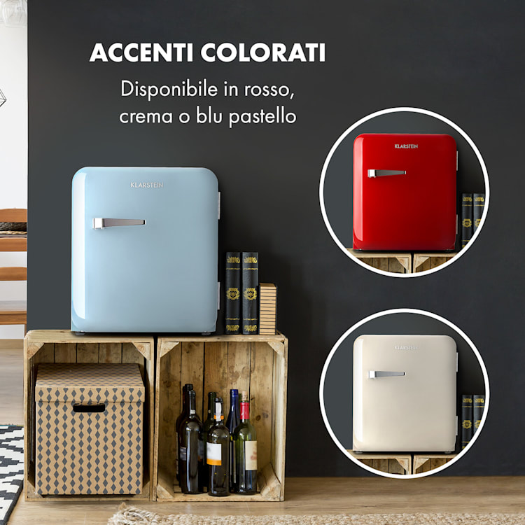 Frigorifero Audrey Mini 2 in 1 CEE F Congelatore LED 37 Ltr | Azzurro pastello