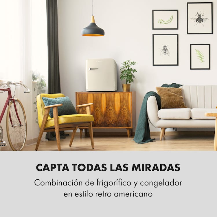 Audrey Mini 2 en 1 frigorífico clase de eficiencia energética F congelador LED Crema